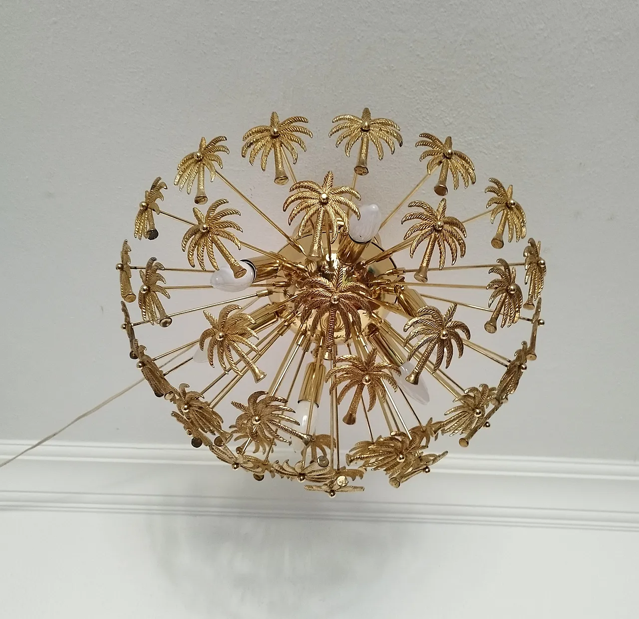 Brass Palm Sputnik Gold Chandelier 5