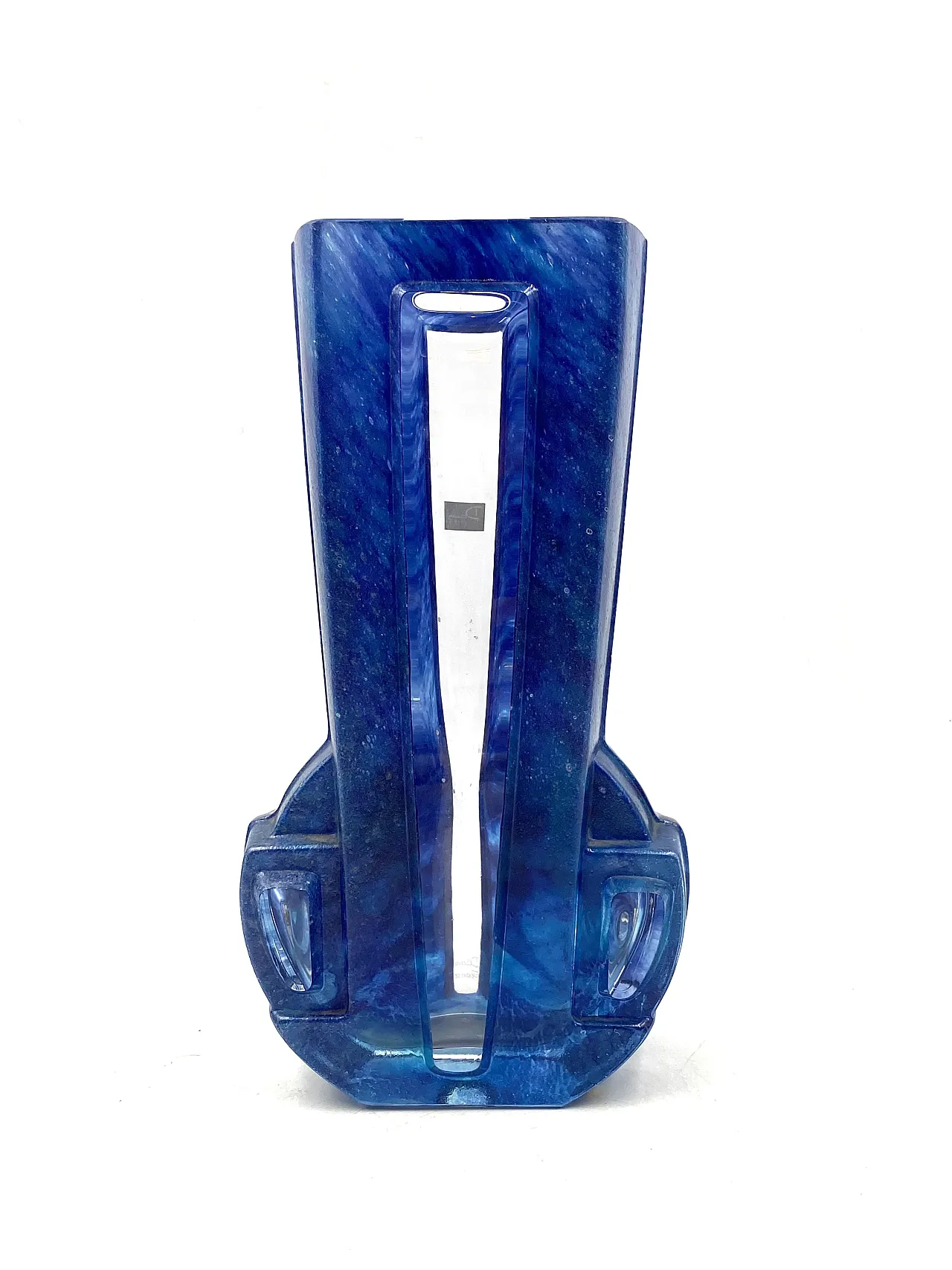 Art Deco blue crystal vase, Daum France, 20th century 1