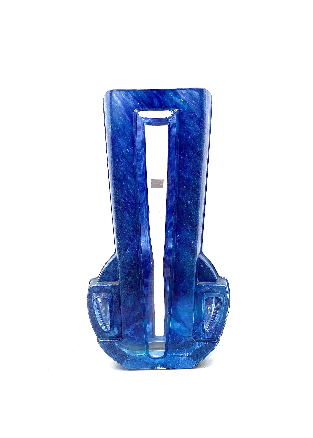 Art Deco blue crystal vase, Daum France, 20th century 4