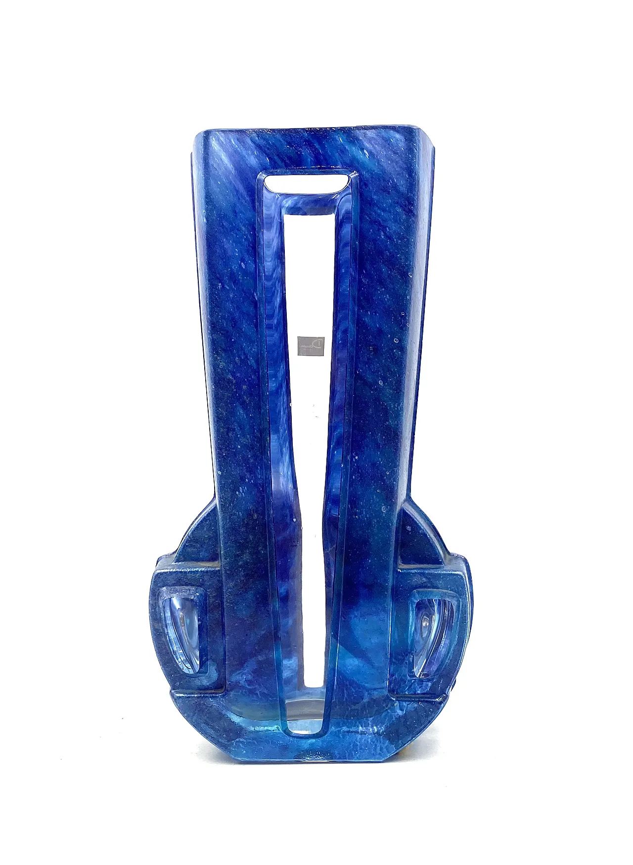 Art Deco blue crystal vase, Daum France, 20th century 5