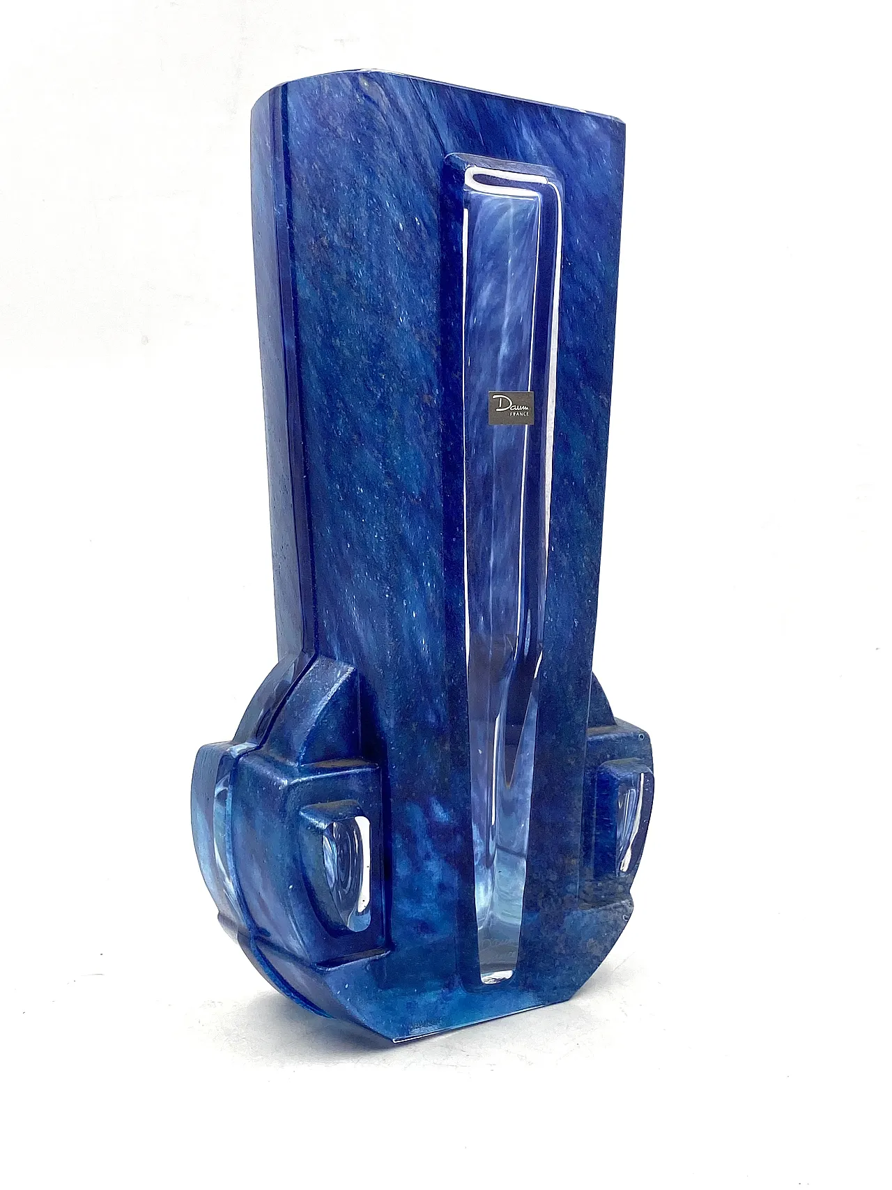 Art Deco blue crystal vase, Daum France, 20th century 9