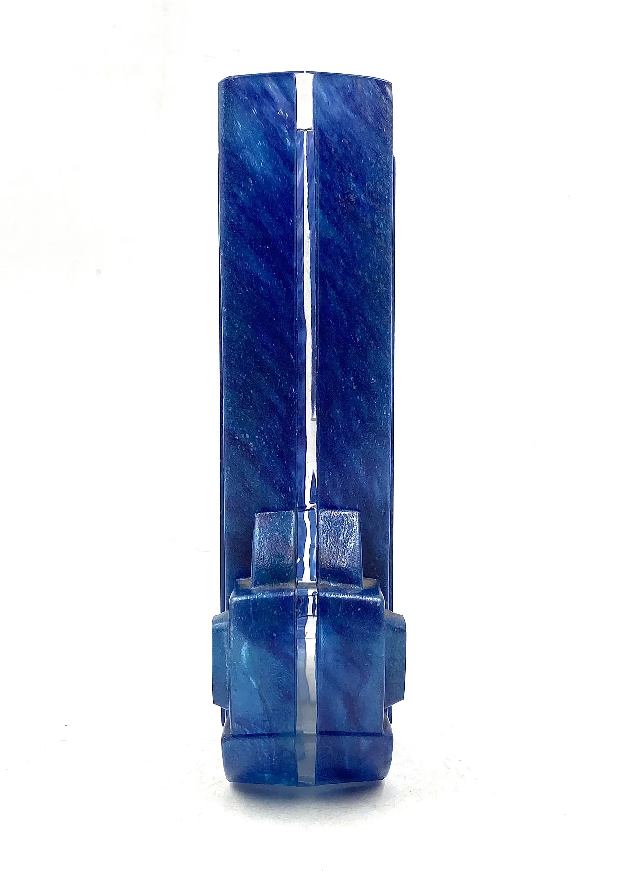 Art Deco blue crystal vase, Daum France, 20th century 10