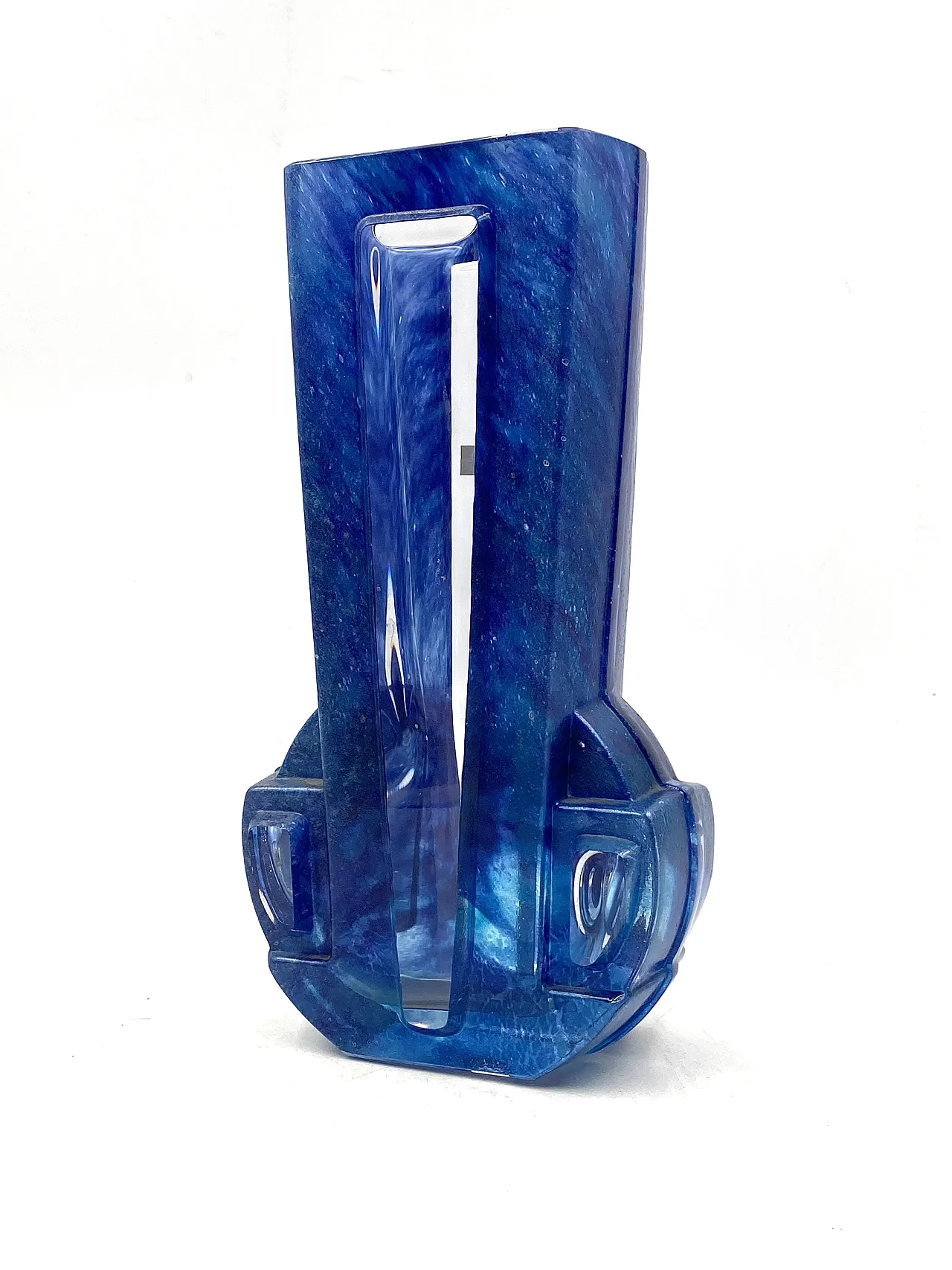 Art Deco blue crystal vase, Daum France, 20th century 12