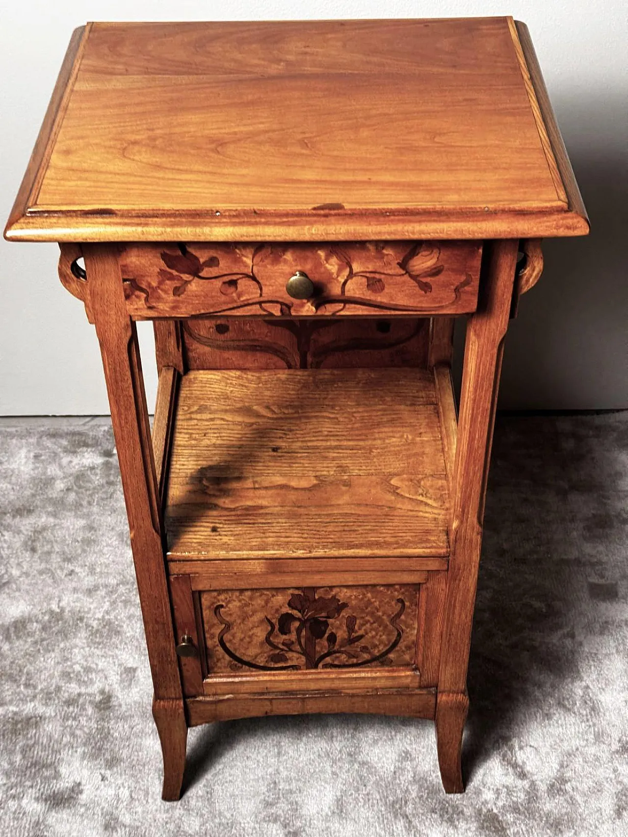 French Art Nouveau bedside table Gallé Émile, late 19th century 4