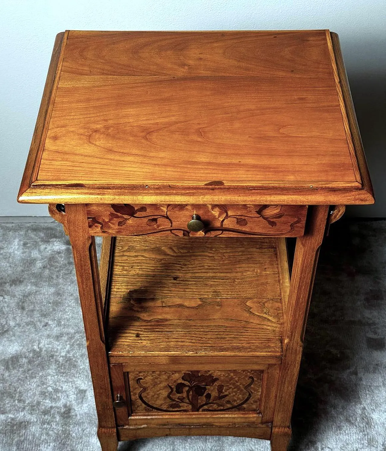 French Art Nouveau bedside table Gallé Émile, late 19th century 5