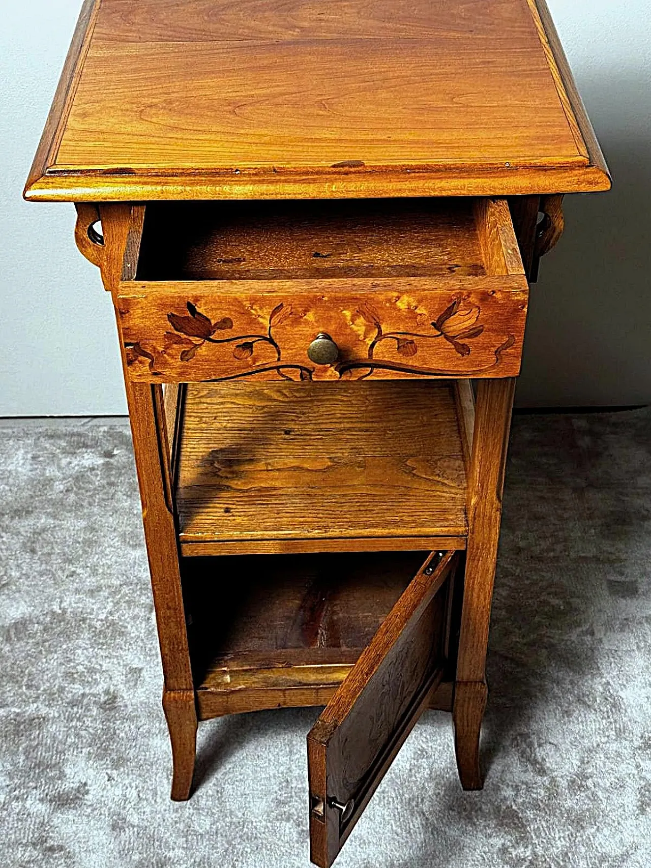 French Art Nouveau bedside table Gallé Émile, late 19th century 6