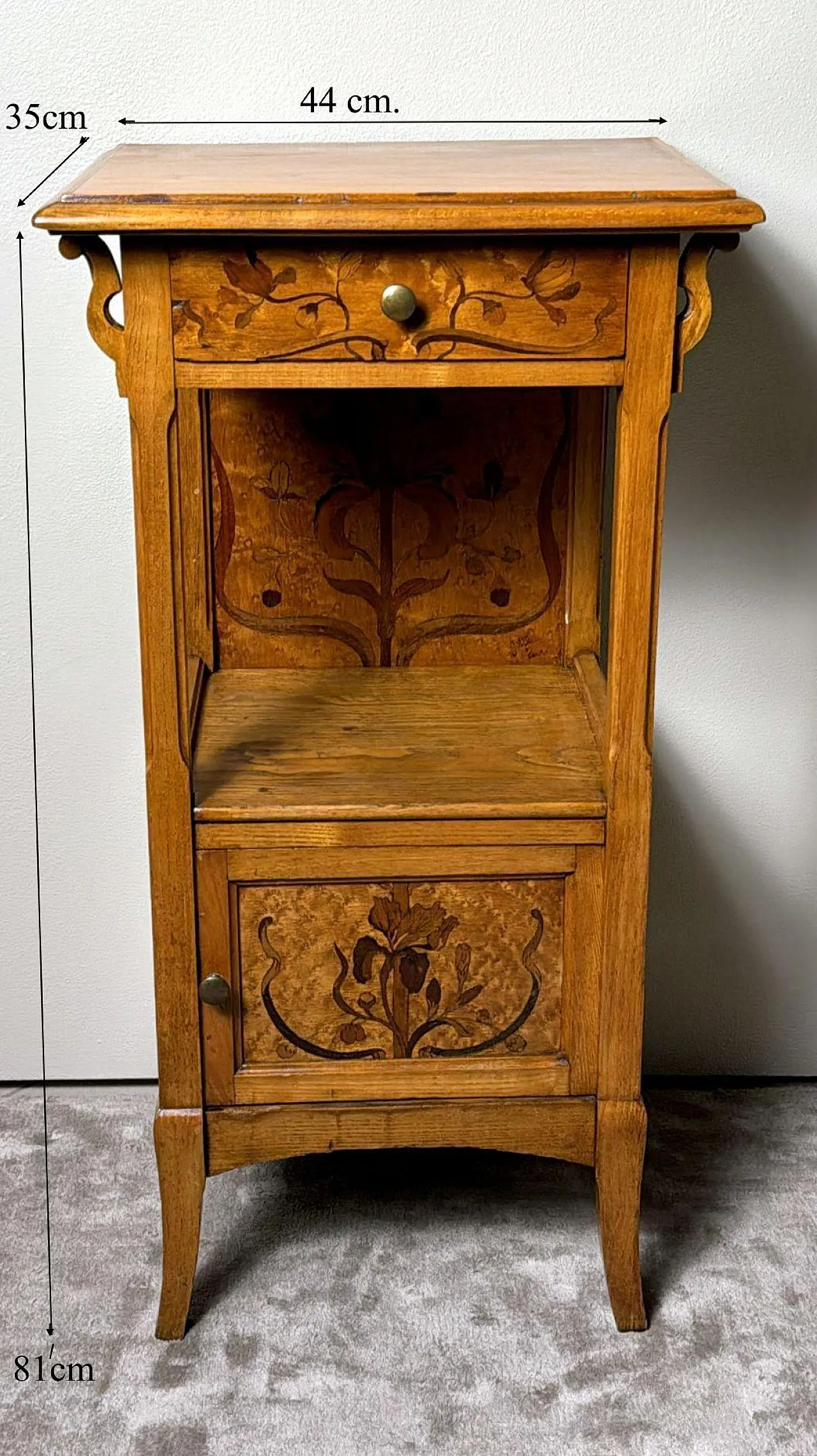 French Art Nouveau bedside table Gallé Émile, late 19th century 20