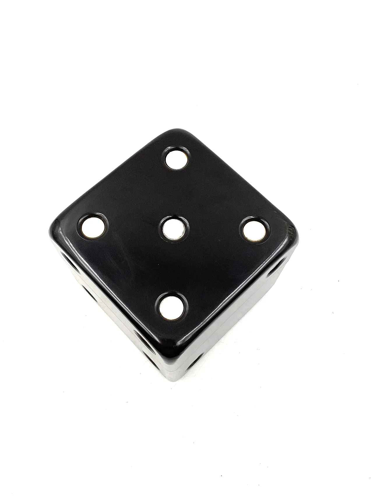 Black bakelite dice shaped box, Italy 1970 5