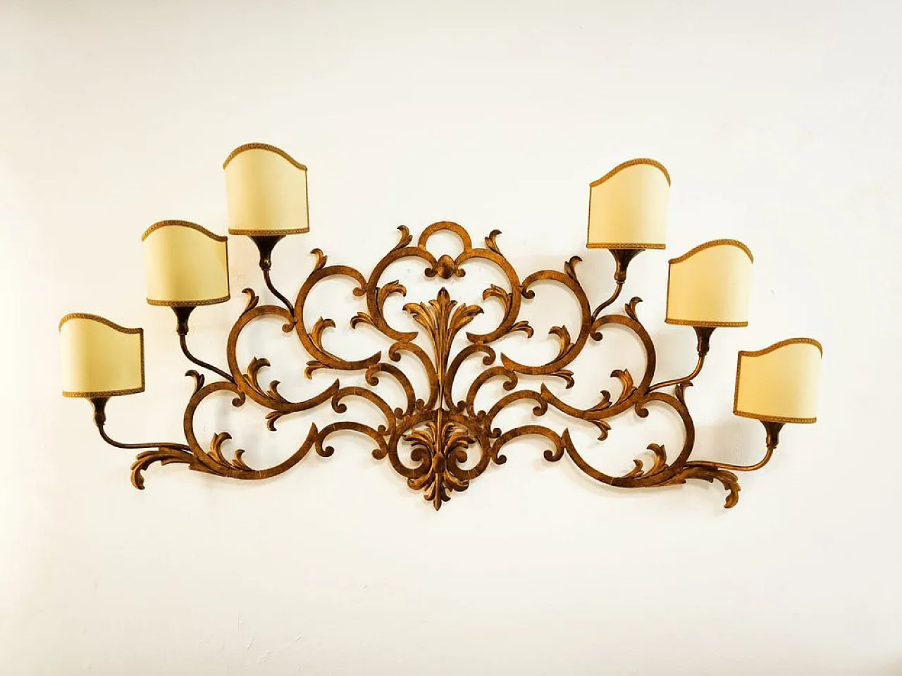 Wrought iron wall sconce with scrolls by Palladio, 1960s 1