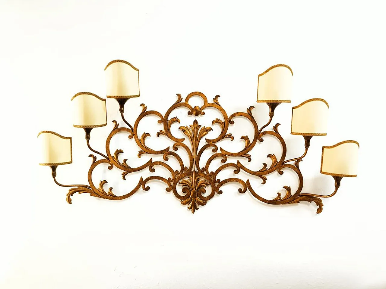 Wrought iron wall sconce with scrolls by Palladio, 1960s 7