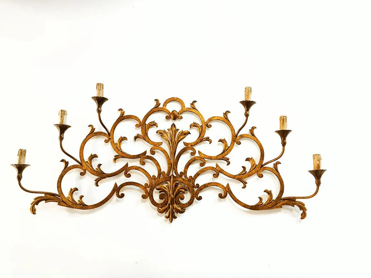 Wrought iron wall sconce with scrolls by Palladio, 1960s 9