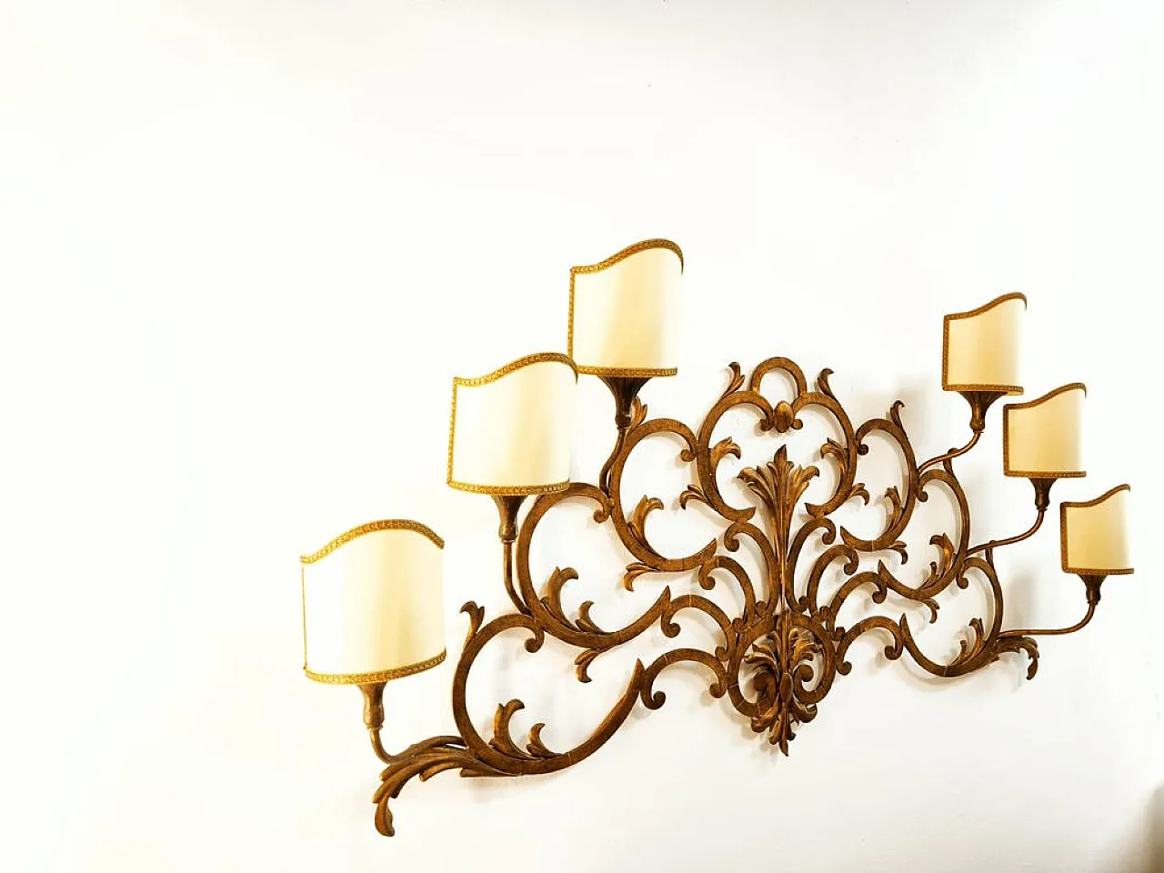 Wrought iron wall sconce with scrolls by Palladio, 1960s 14