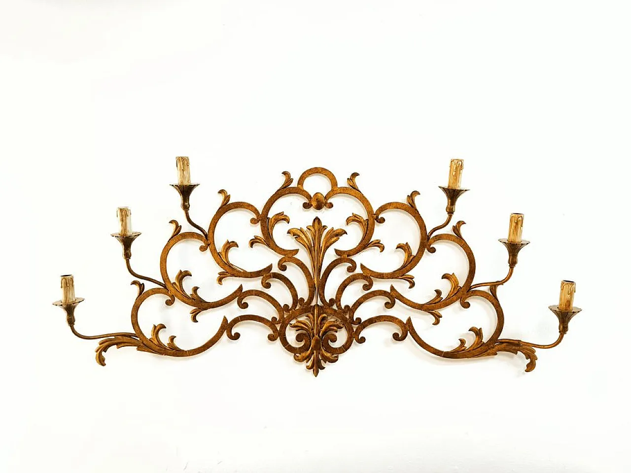 Wrought iron wall sconce with scrolls by Palladio, 1960s 16