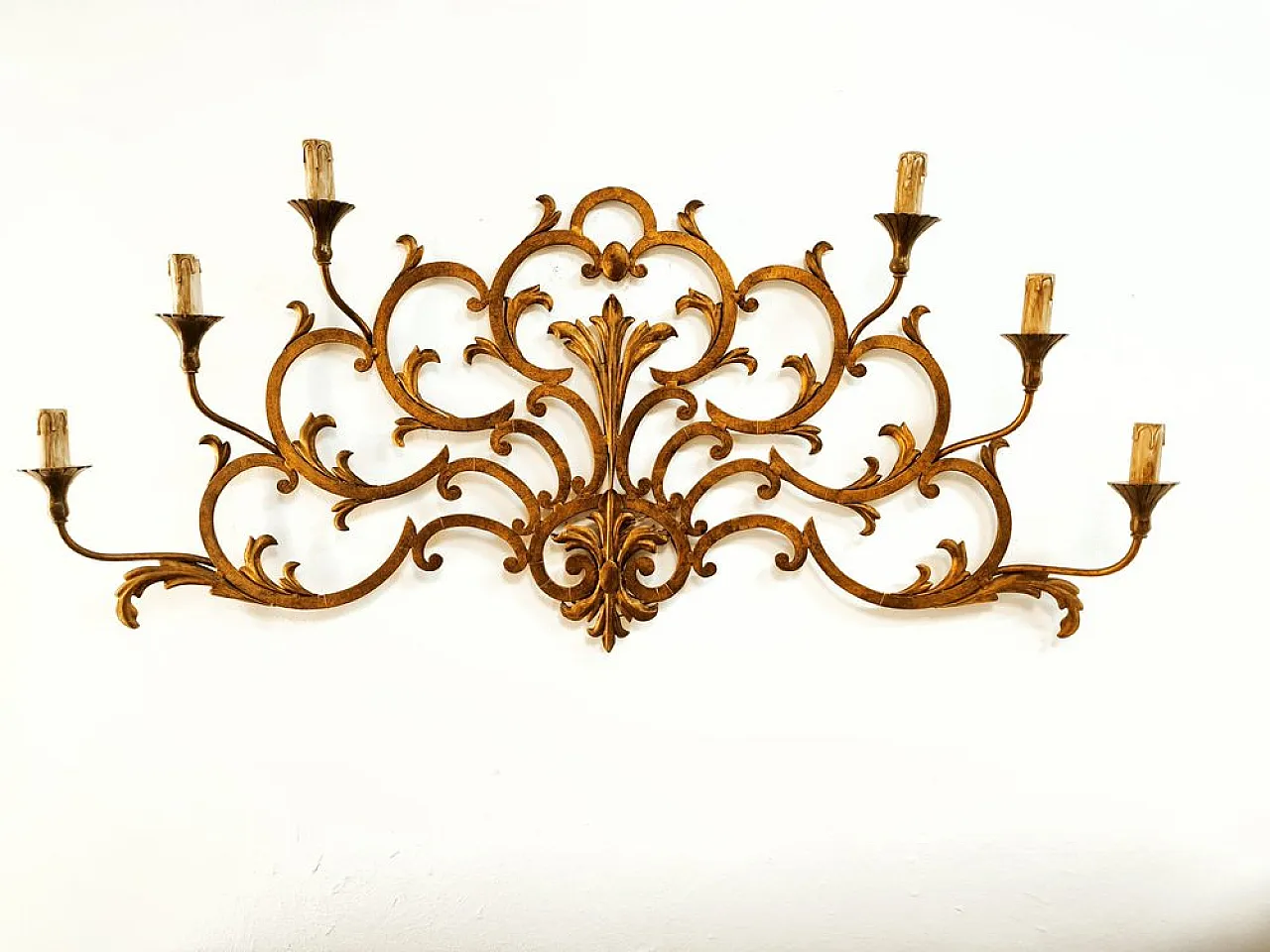 Wrought iron wall sconce with scrolls by Palladio, 1960s 18