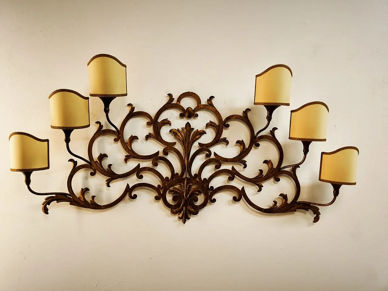 Wrought iron wall sconce with scrolls by Palladio, 1960s 19