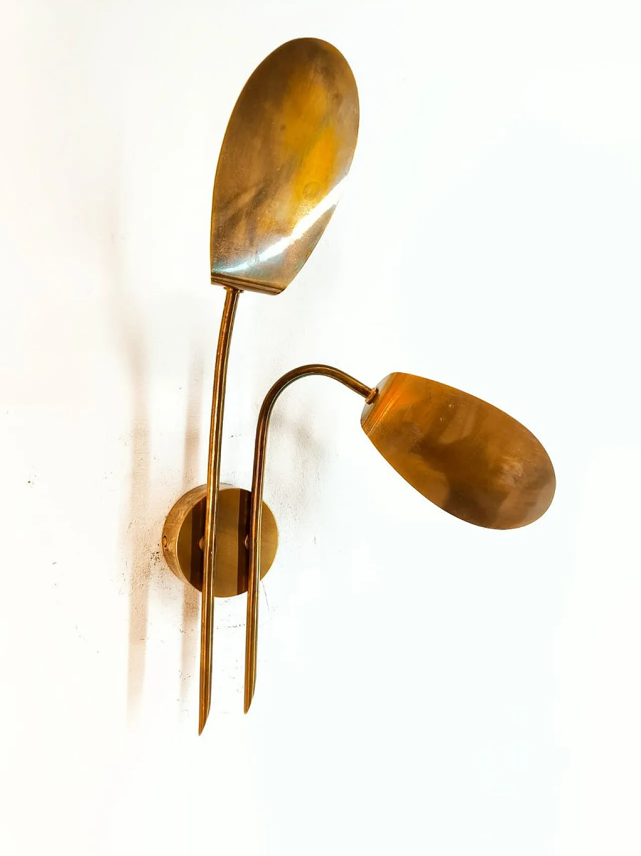 Brass wall light with adjustable fins, 1960s 1