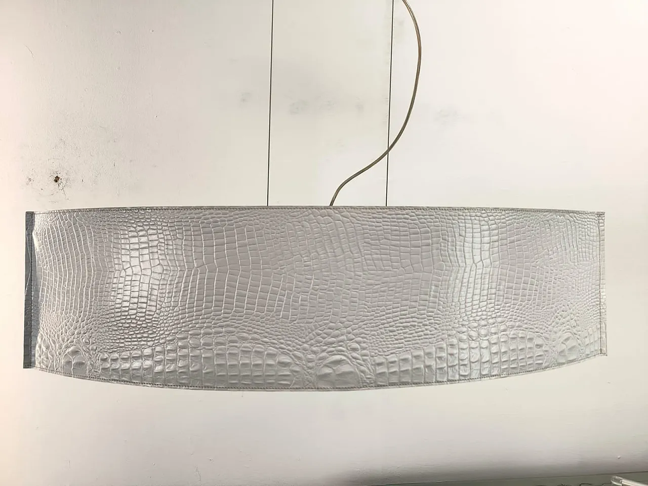 Oval leather pendant lamp, 1990s 8