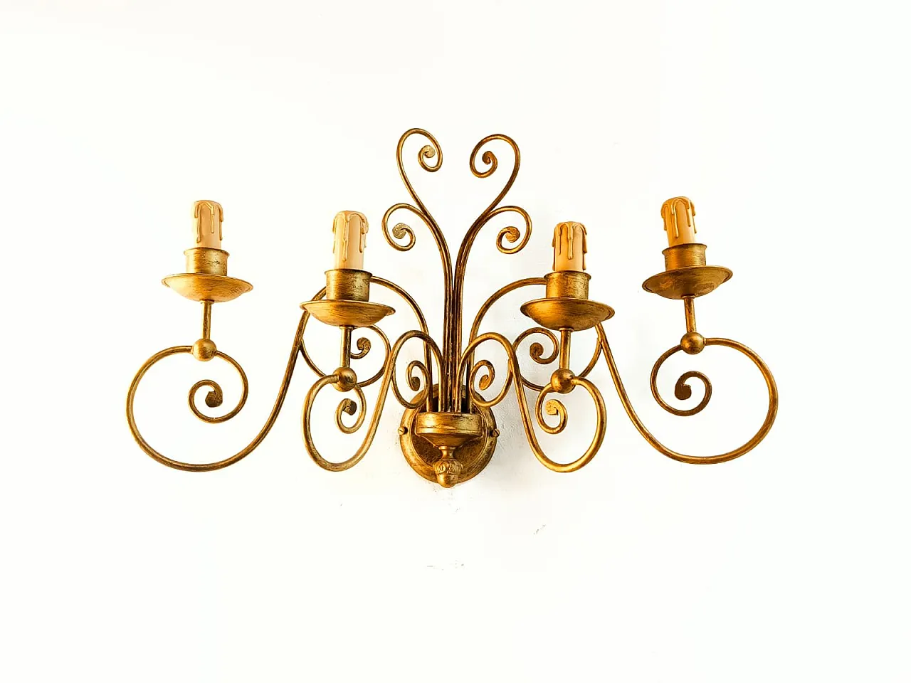 4-light wrought iron wall light, 1980s 16