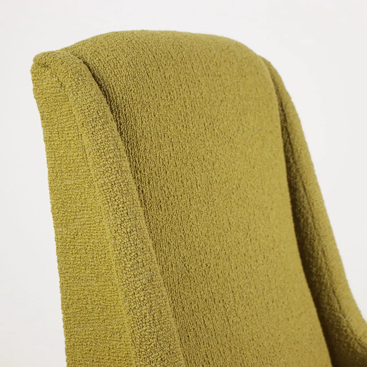 Fabric, metal and brass armchair, mid-20th century 4