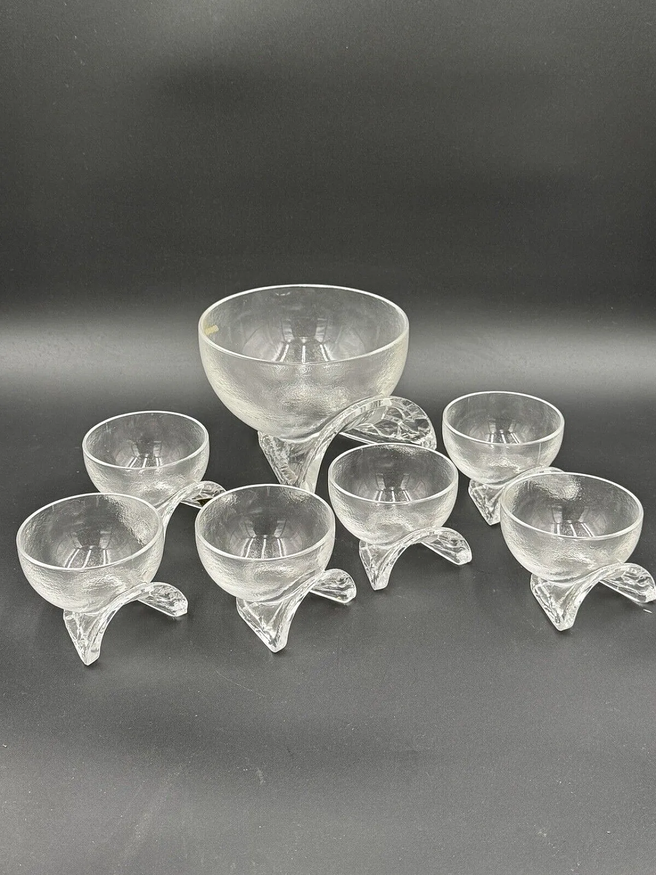 7 Crystal bowls by Taddei Sestini for Kristall Krisla, 1970s 2