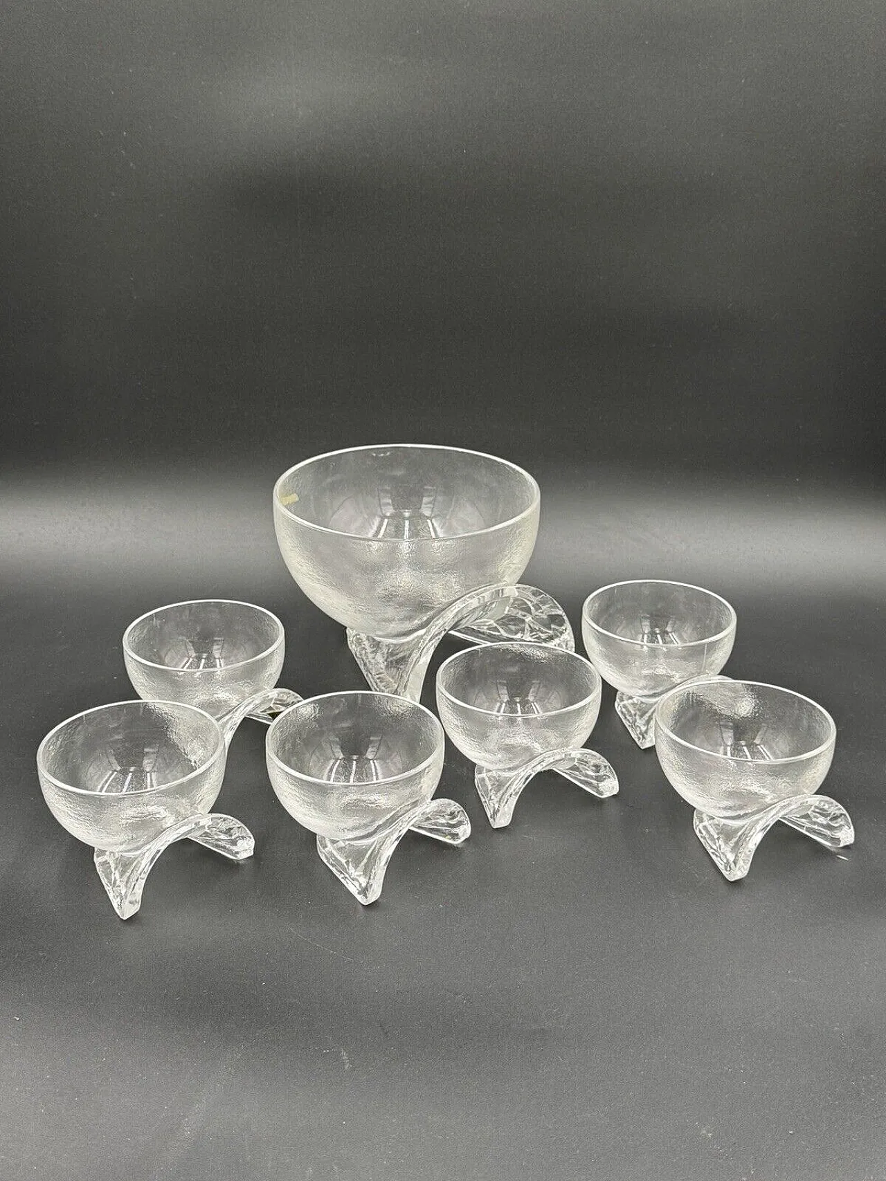 7 Crystal bowls by Taddei Sestini for Kristall Krisla, 1970s 3