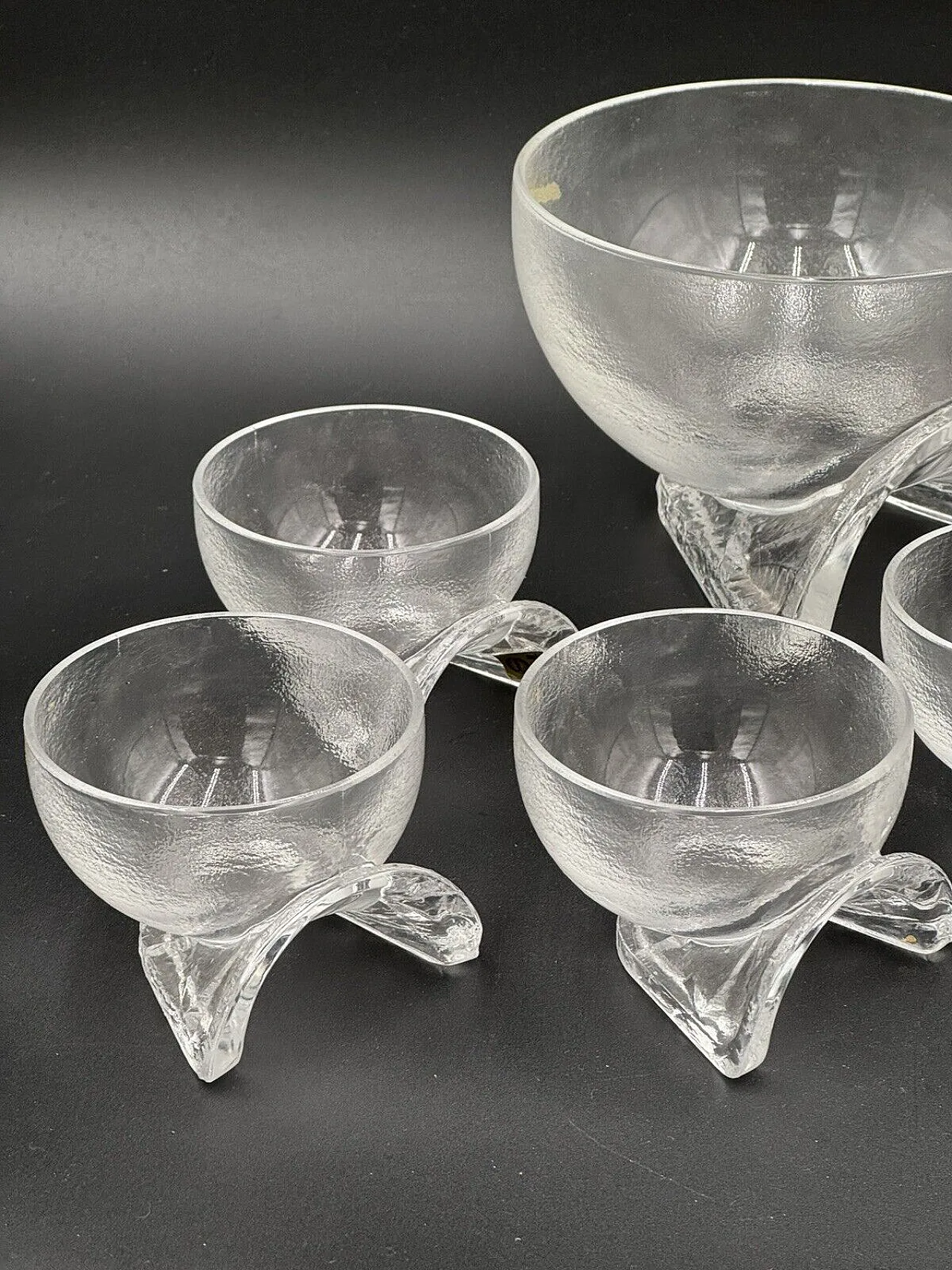 7 Crystal bowls by Taddei Sestini for Kristall Krisla, 1970s 4