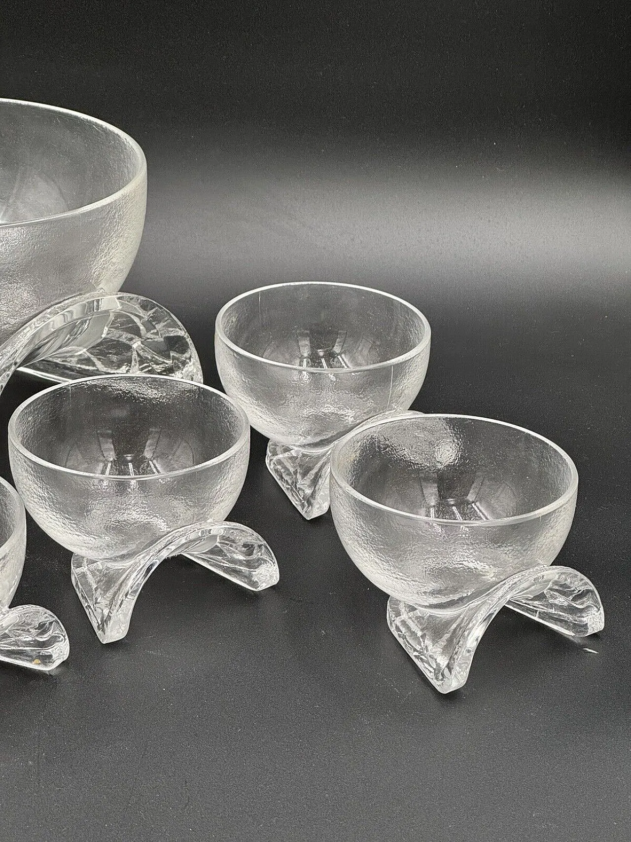 7 Crystal bowls by Taddei Sestini for Kristall Krisla, 1970s 6