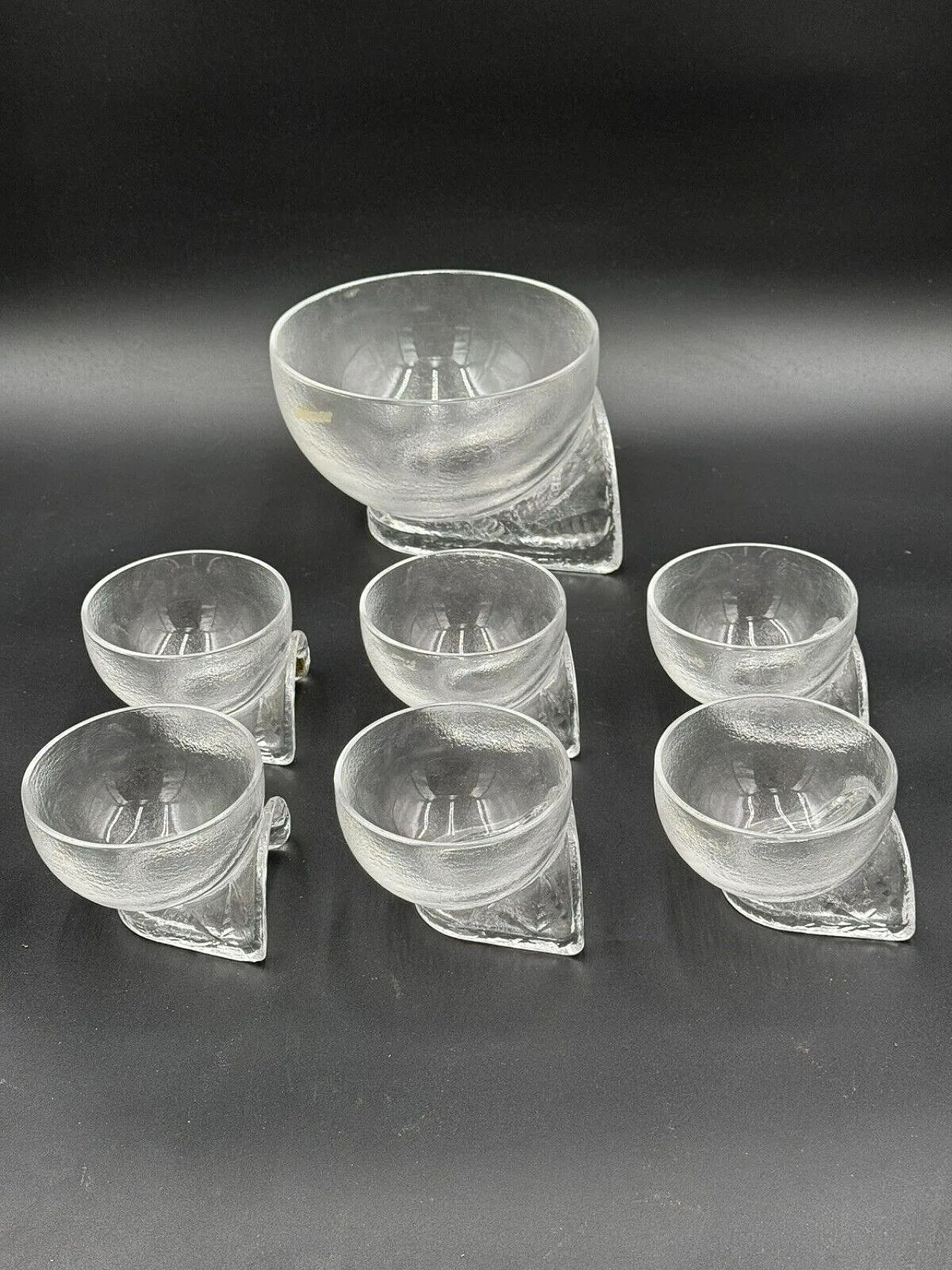 7 Crystal bowls by Taddei Sestini for Kristall Krisla, 1970s 8