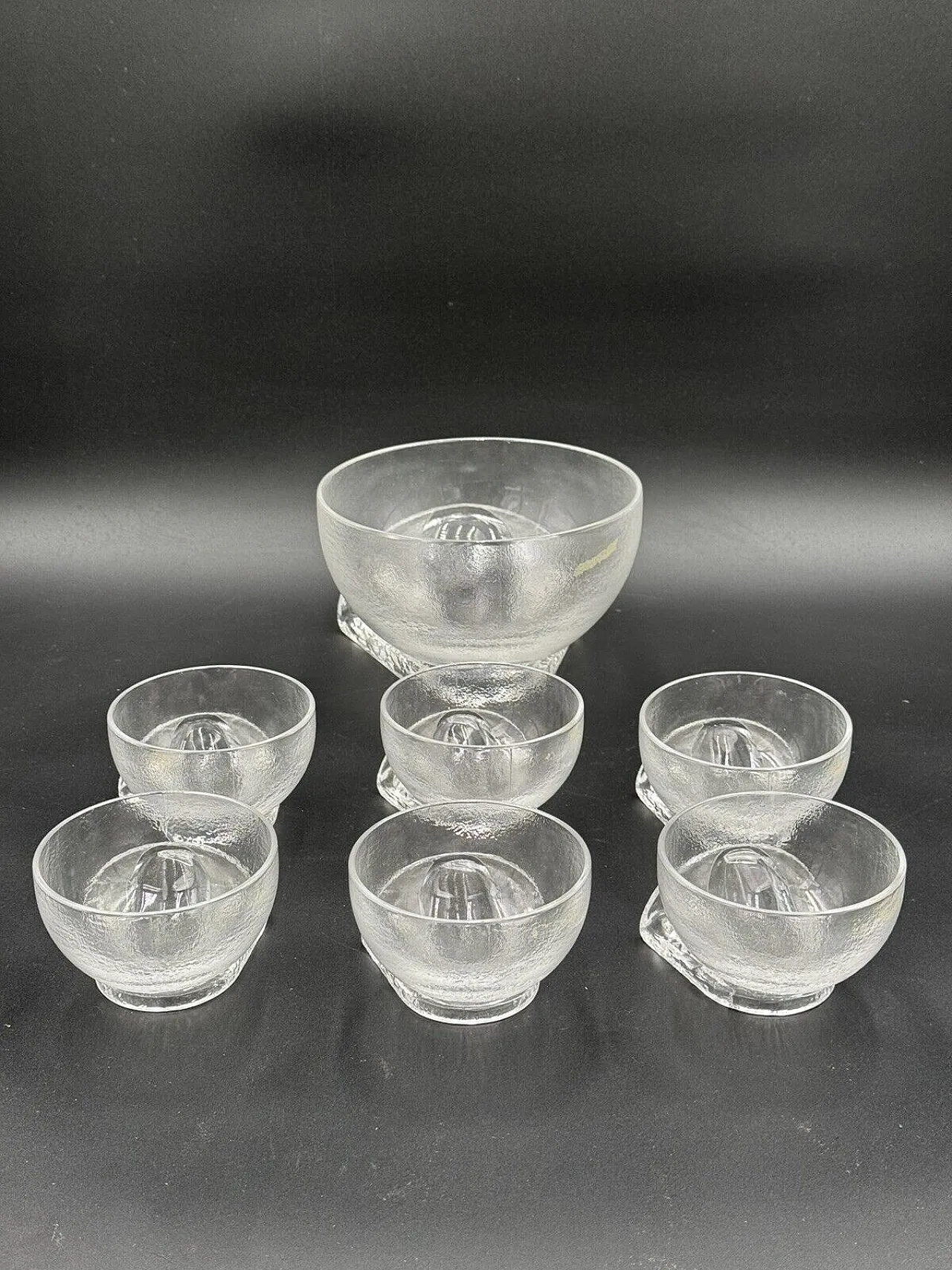 7 Crystal bowls by Taddei Sestini for Kristall Krisla, 1970s 10