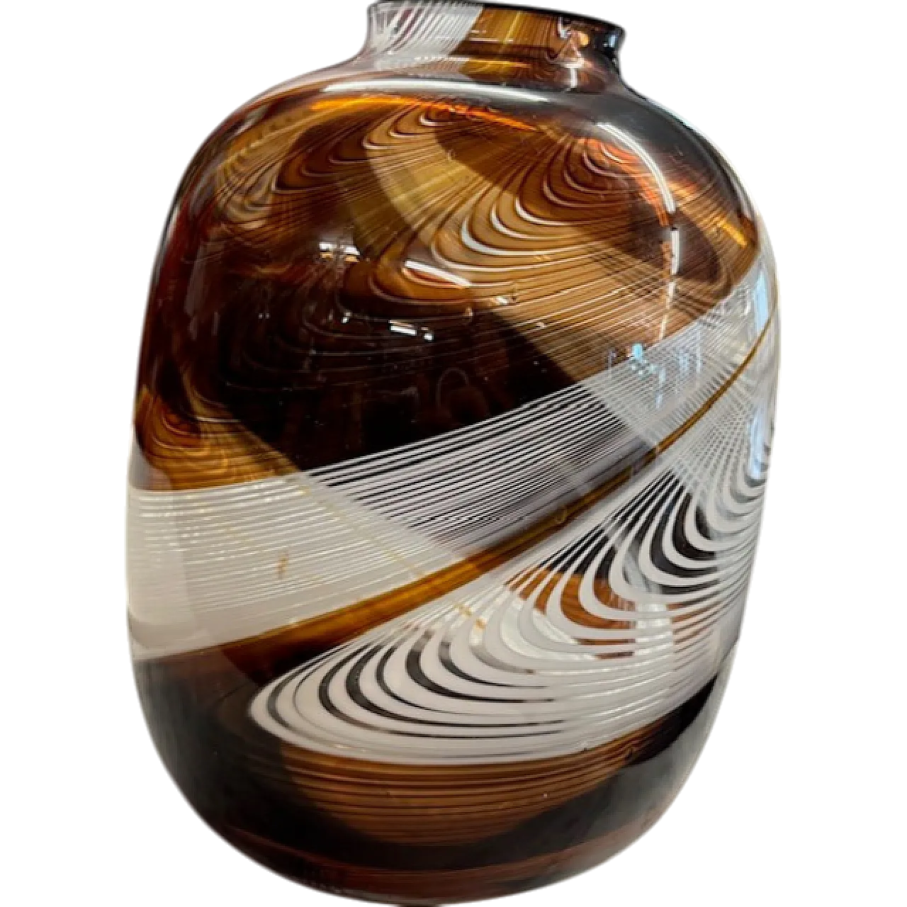 Carlo Moretti brown Murano glass vase, signed and dated 1977 14