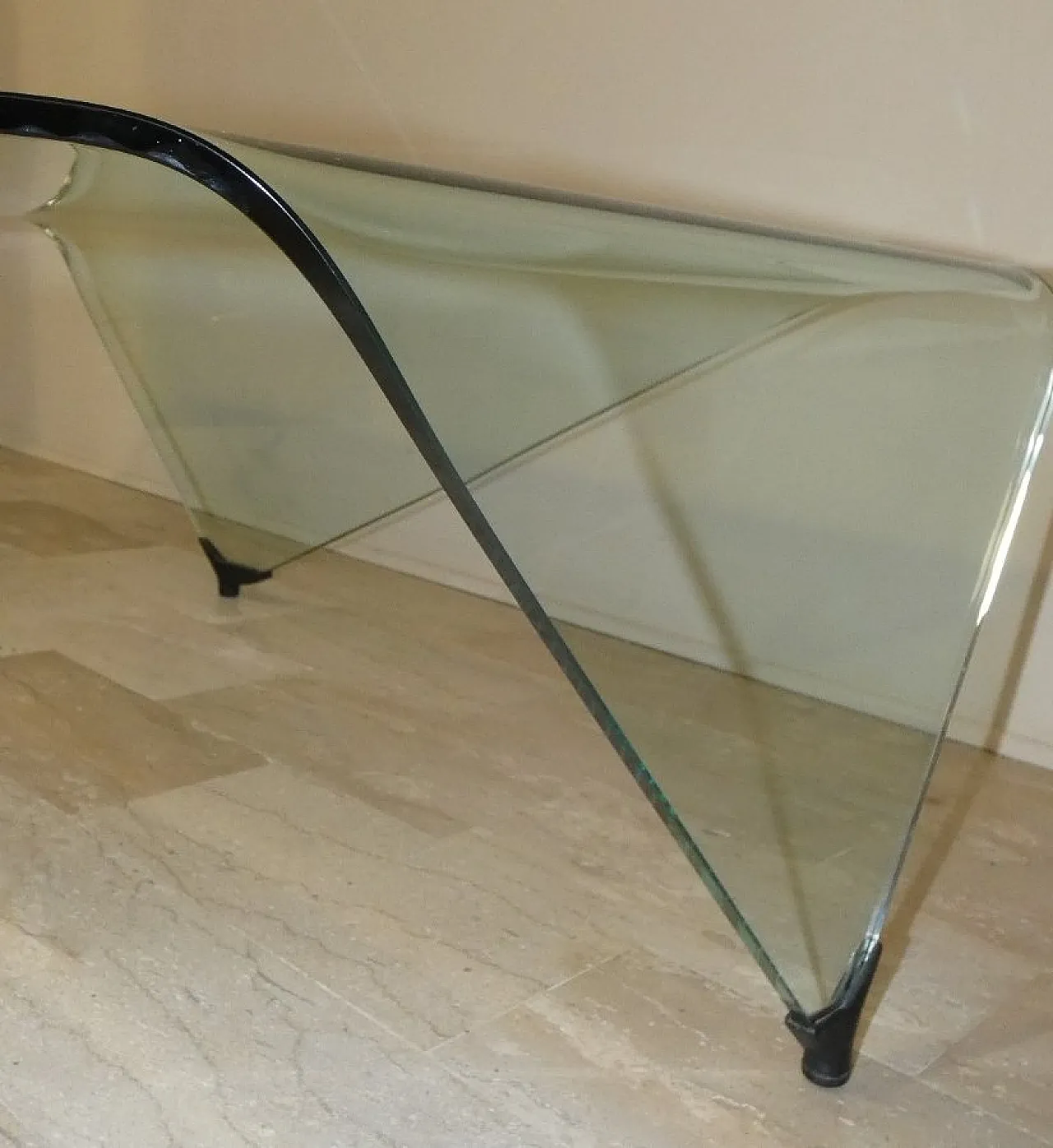 Hanki Coffee Table in Curved and Ground Glass from Rimadesio, Italy, 1970s 13