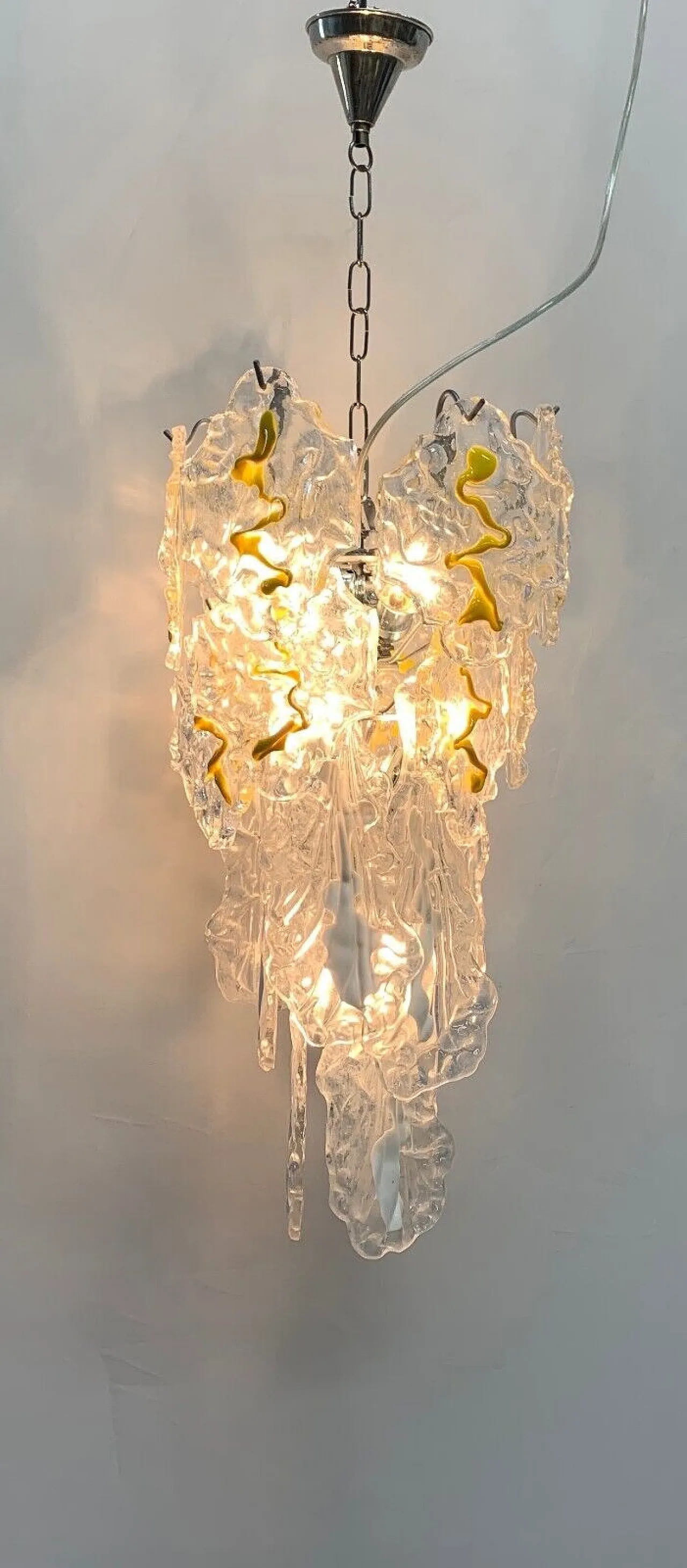 Murano plate chandelier attributed to Murrina, 1970s 1