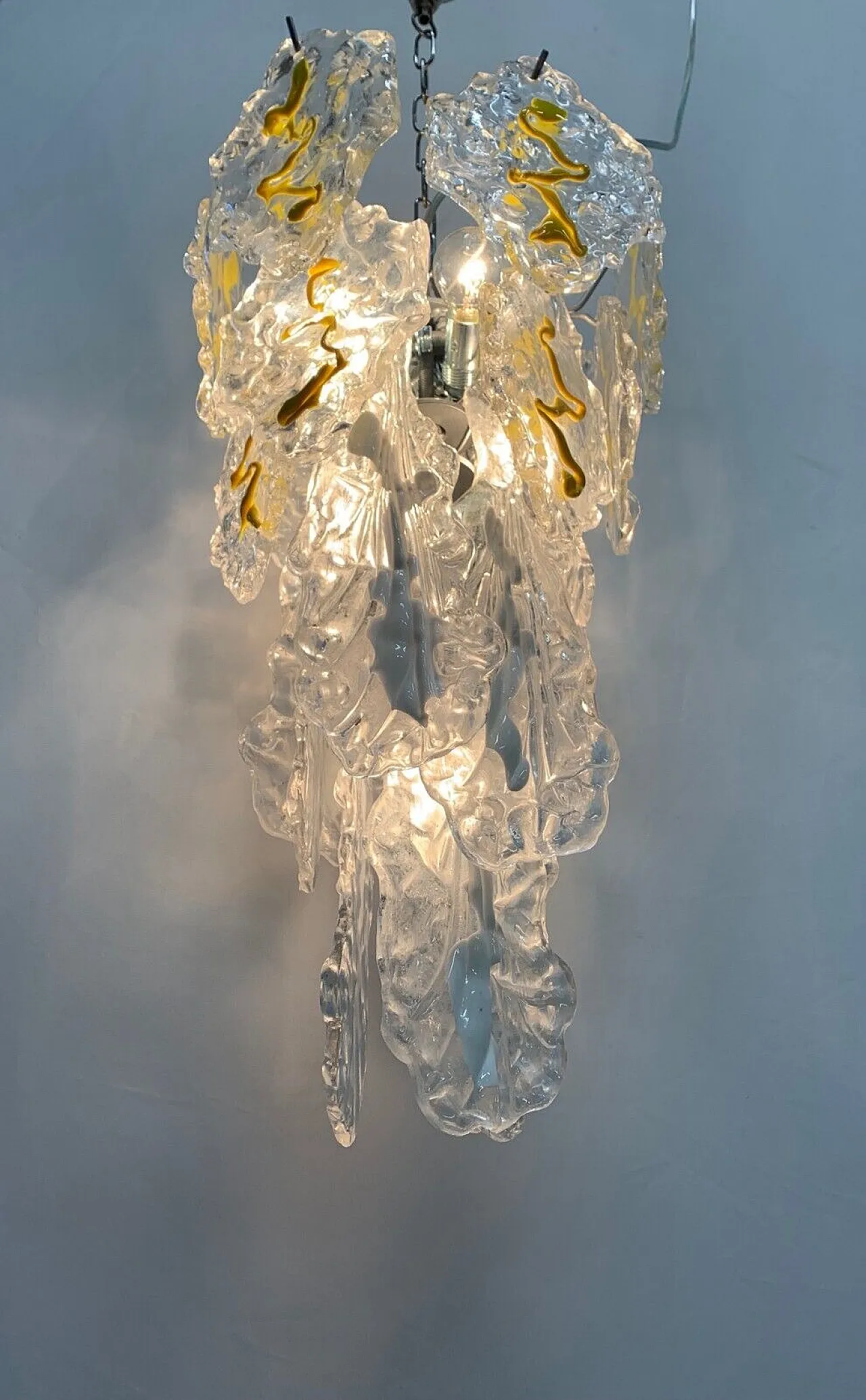 Murano plate chandelier attributed to Murrina, 1970s 2