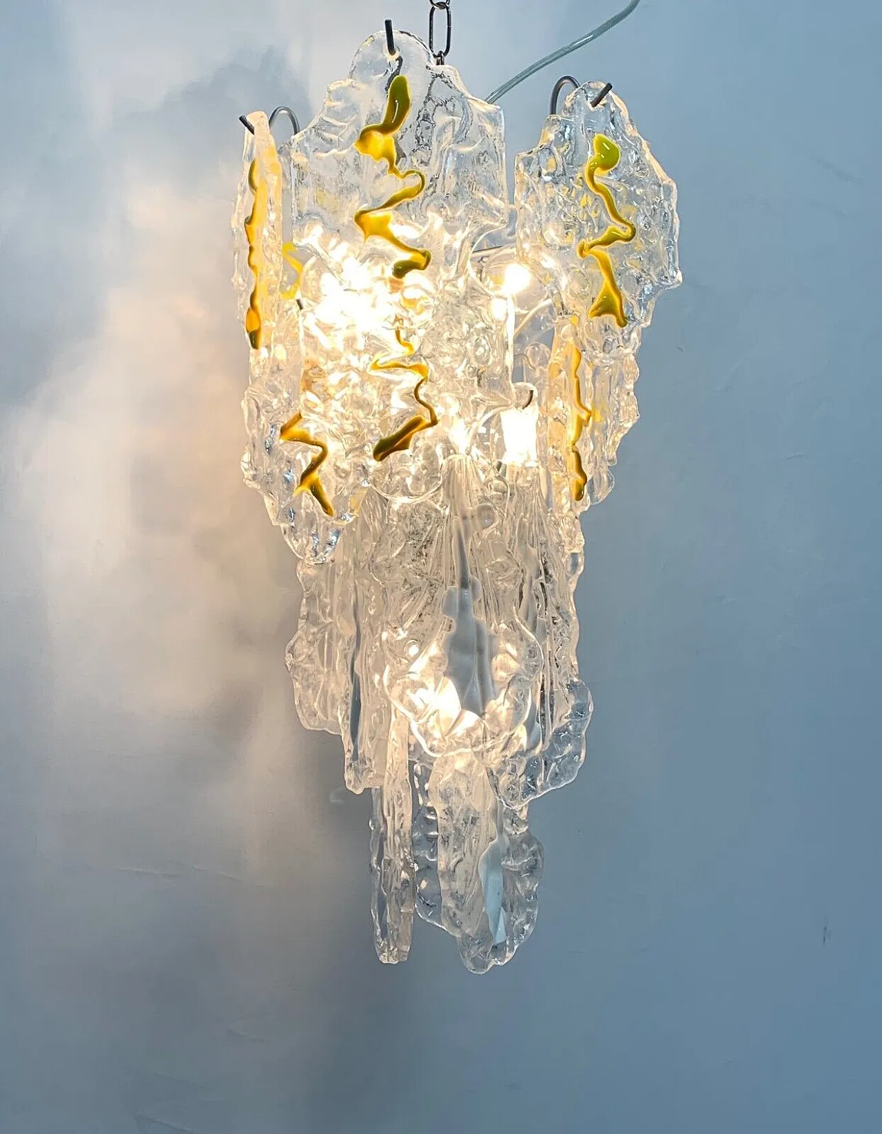 Murano plate chandelier attributed to Murrina, 1970s 3