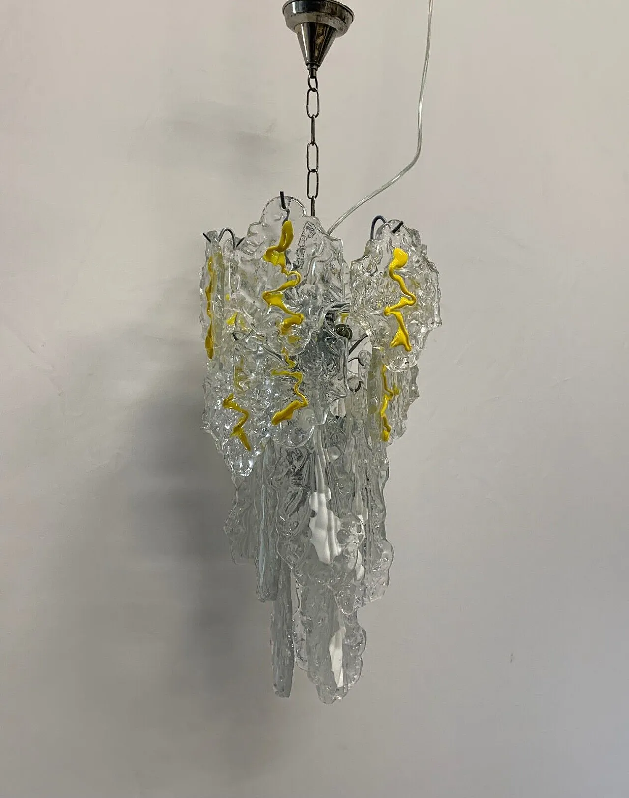 Murano plate chandelier attributed to Murrina, 1970s 5