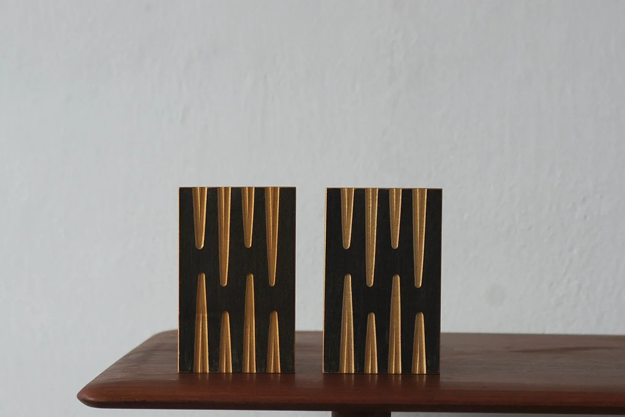 Pair of Mid-Century wooden bookends, 1950s 1