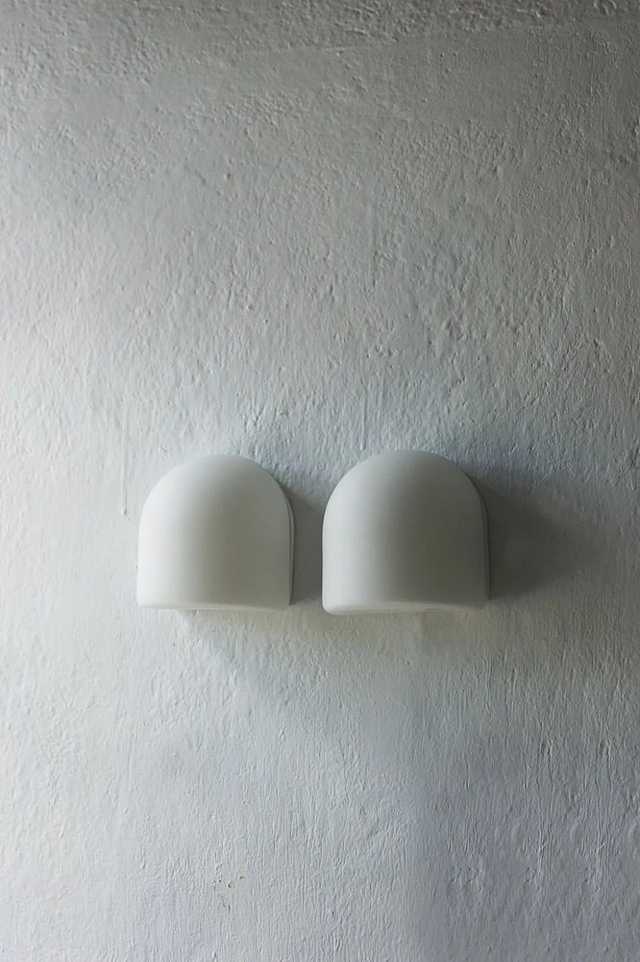 Pair of opaline glass wall lights by Staff Leuchten, 1960s 3