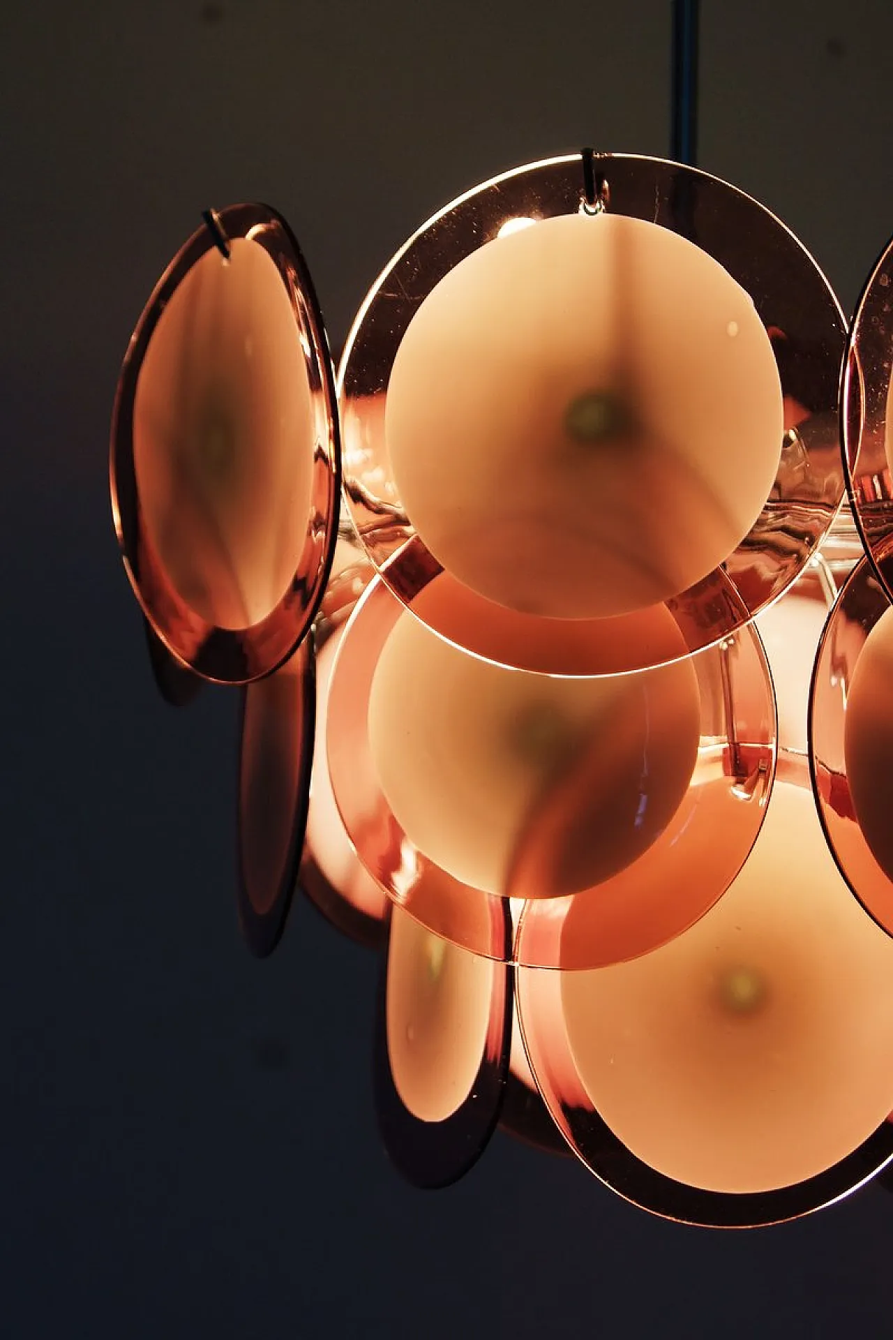 Chandelier with Murano discs class by AV Mazzega, 1970s 5