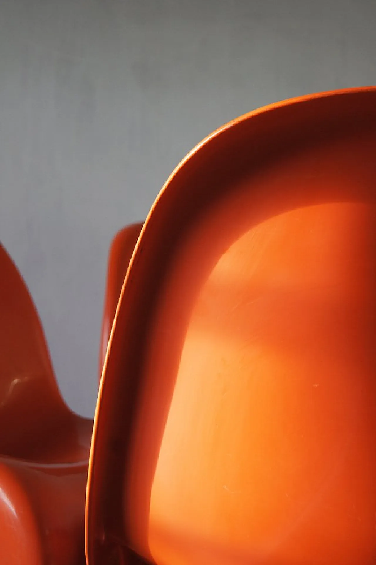 4 Sedie Panton arancioni di Verner Panton per Herman Miller, anni '70 6