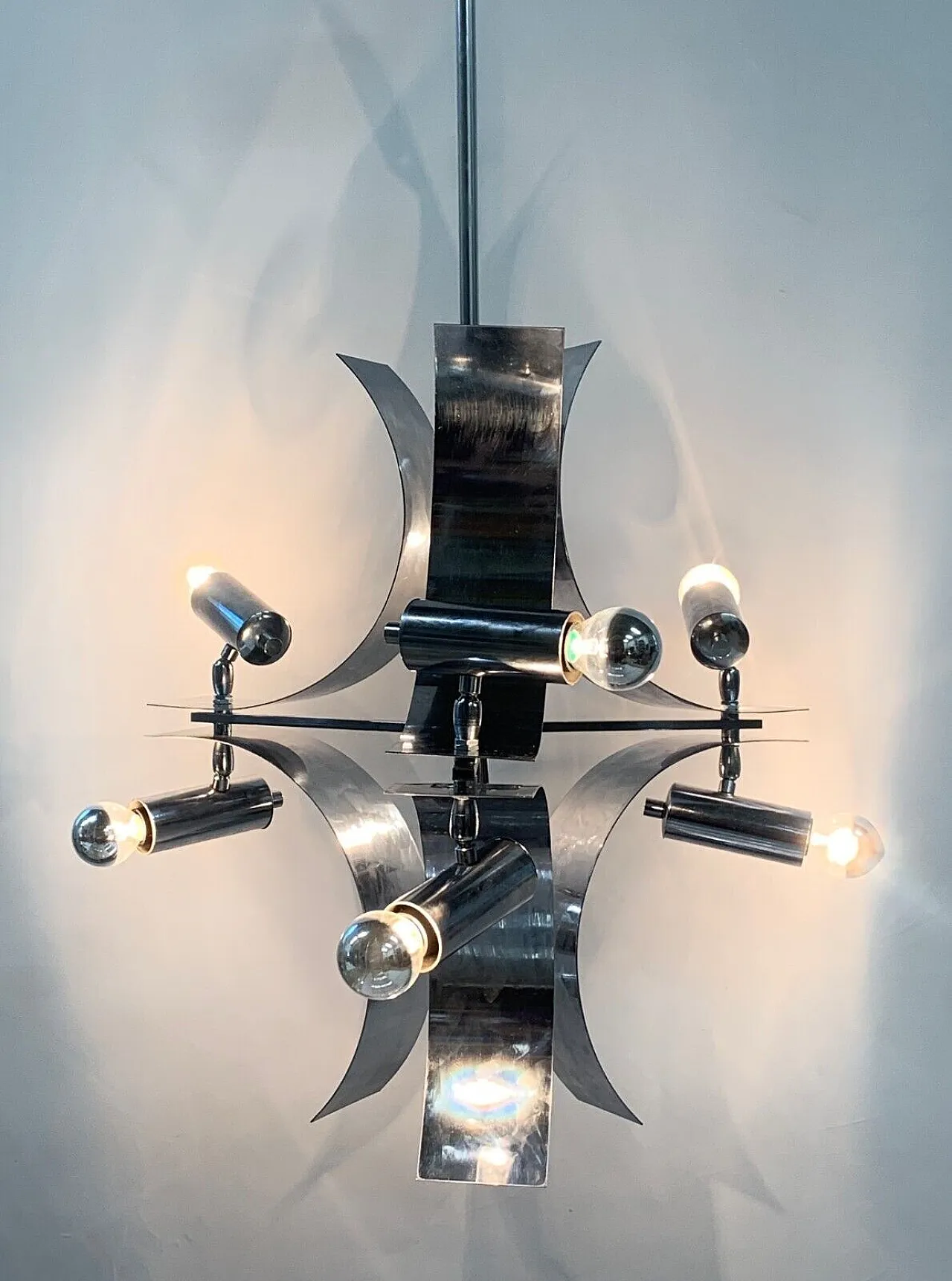 Chandelier with spotlights attributed to Reggiani, 1970s 1