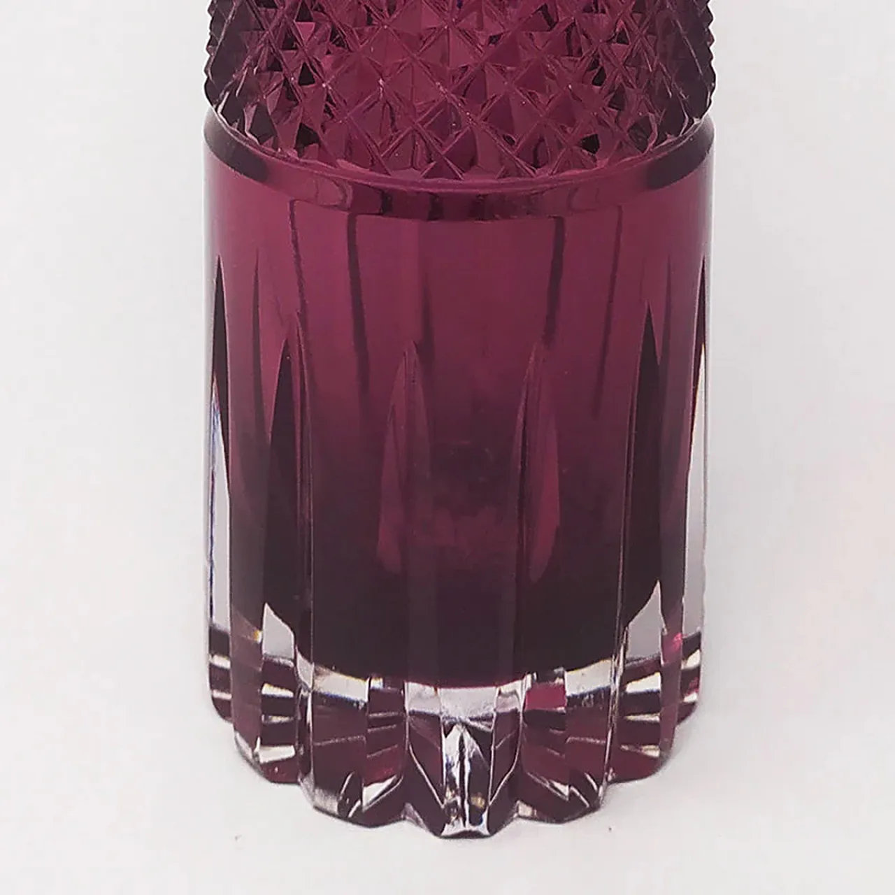 Purple Bohemian cut glass cocktail shaker, 1960s 7