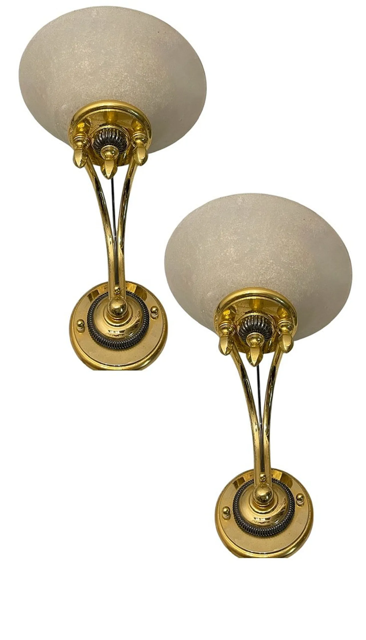 Pair of brass Murano glass sconces, 1970s 1