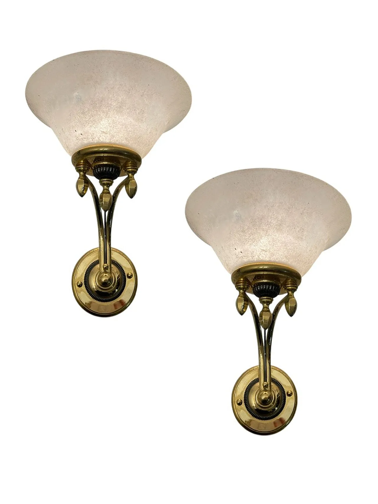 Pair of brass Murano glass sconces, 1970s 2