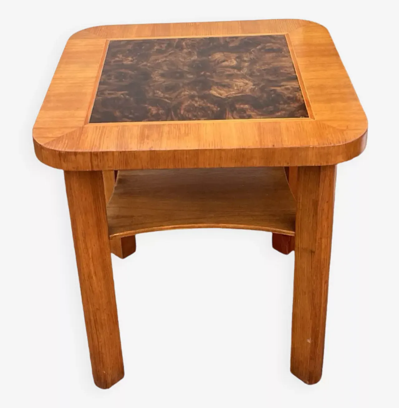 Square wooden coffee table, 1950s 1