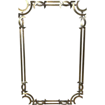 Wall mirror with gilded metal frame, 1980s