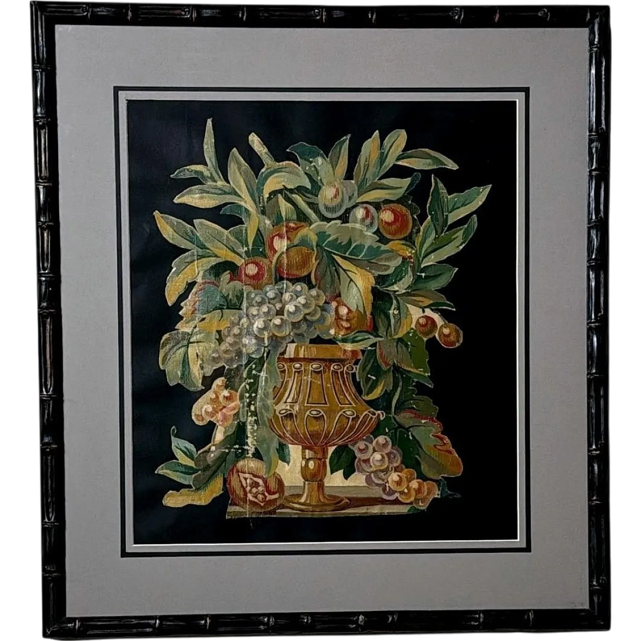 Oil on canvas framed with imitation bamboo wood, late 18th century 19