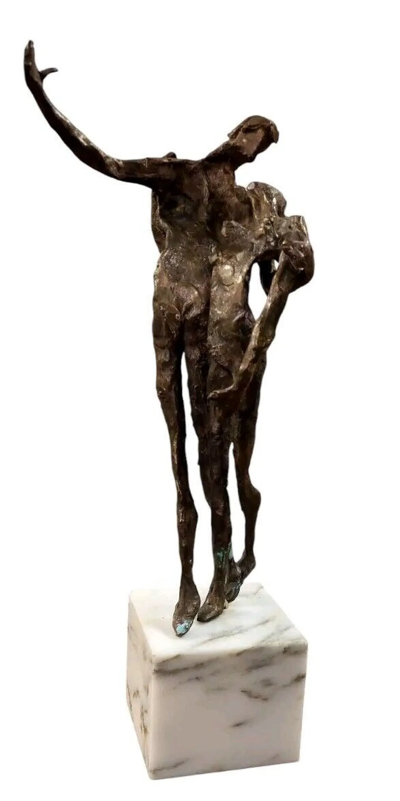 Coppia di figure in bronzo di Emanuele Scarnicci, fine '900 1