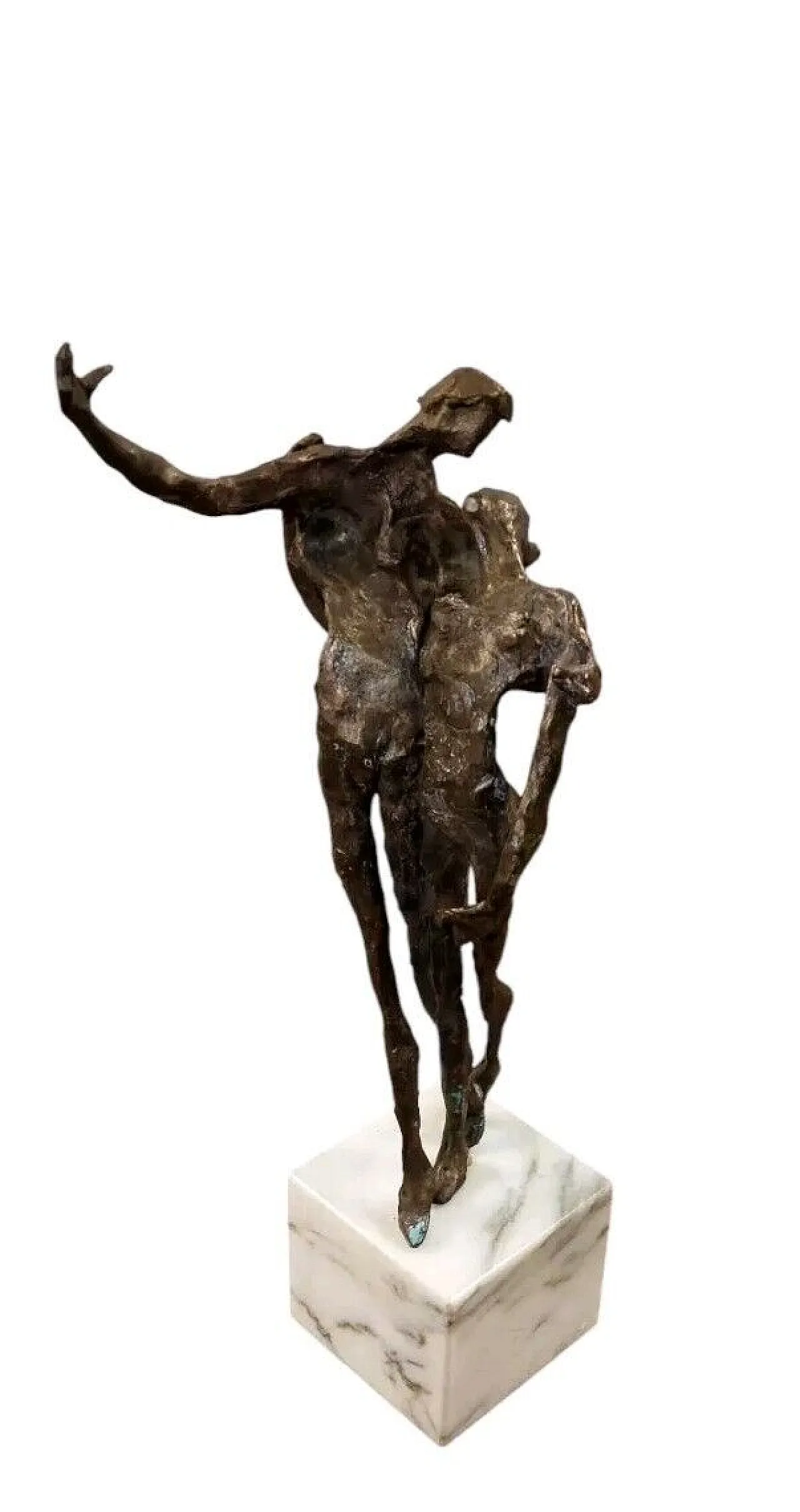 Coppia di figure in bronzo di Emanuele Scarnicci, fine '900 3