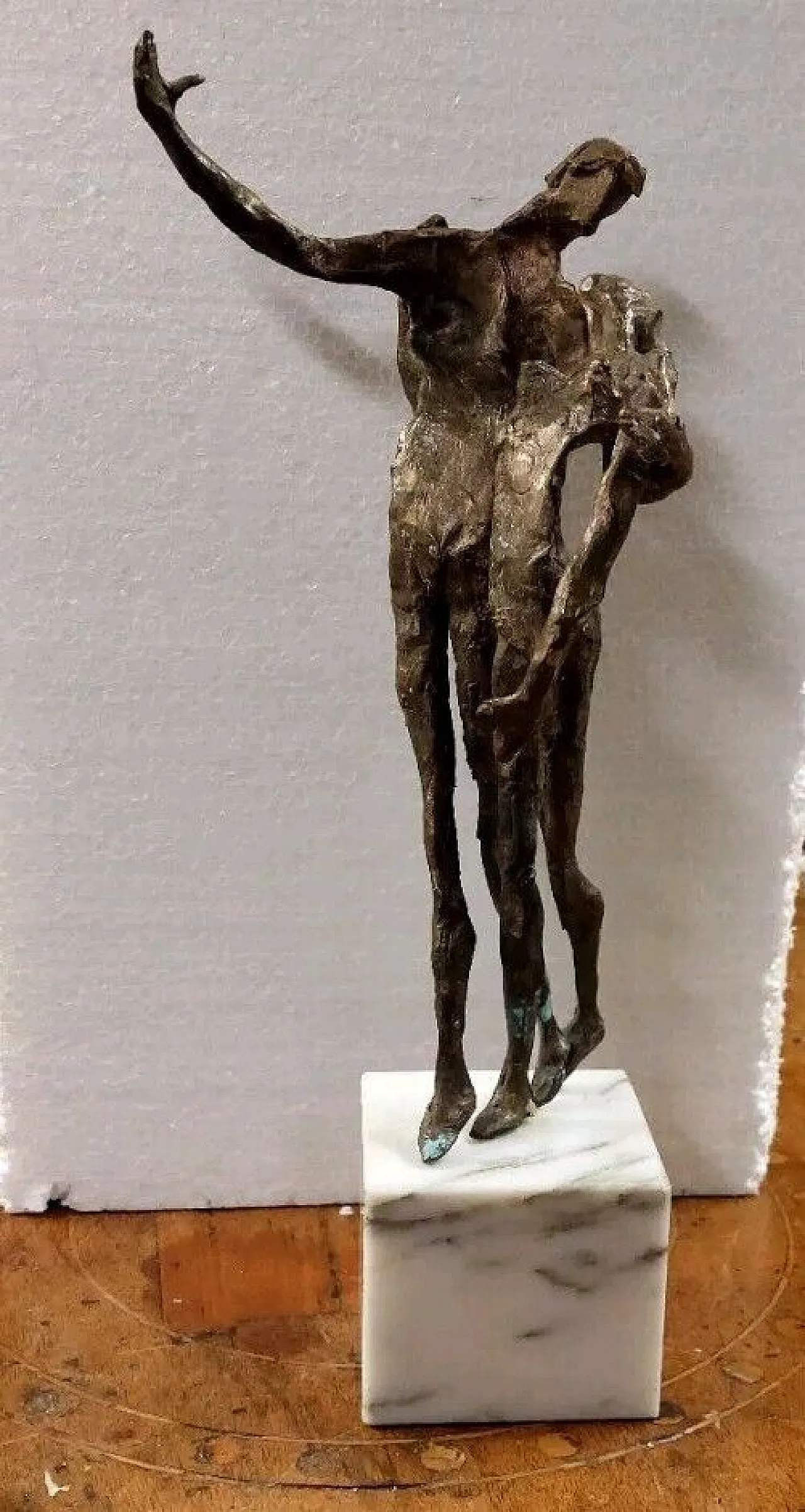 Coppia di figure in bronzo di Emanuele Scarnicci, fine '900 4