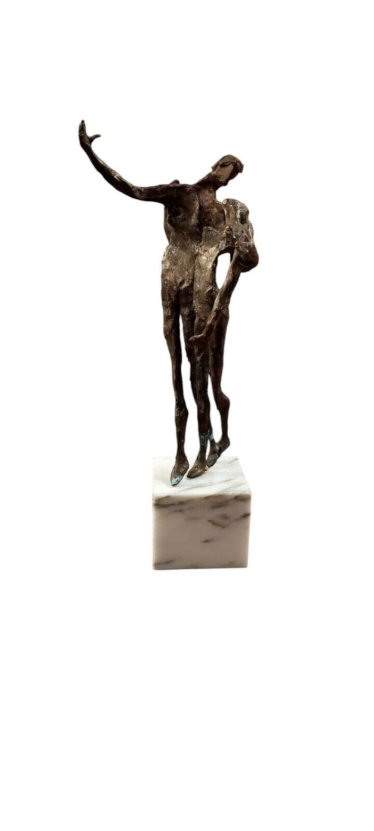 Coppia di figure in bronzo di Emanuele Scarnicci, fine '900 11